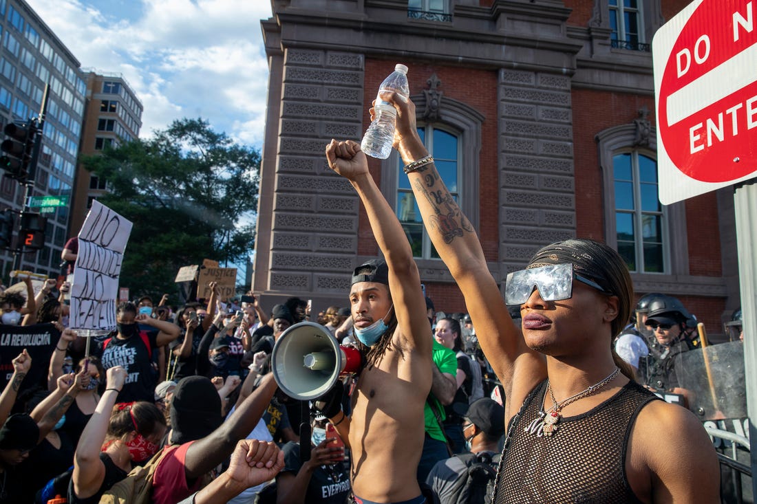 Largely peaceful protests against police brutality march on in US