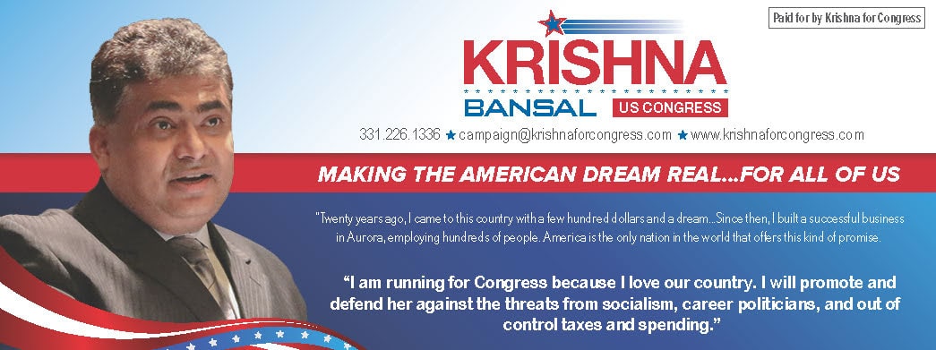 Krishna Bansal for US Congress to hold Campaign Kick-Off on December 14th